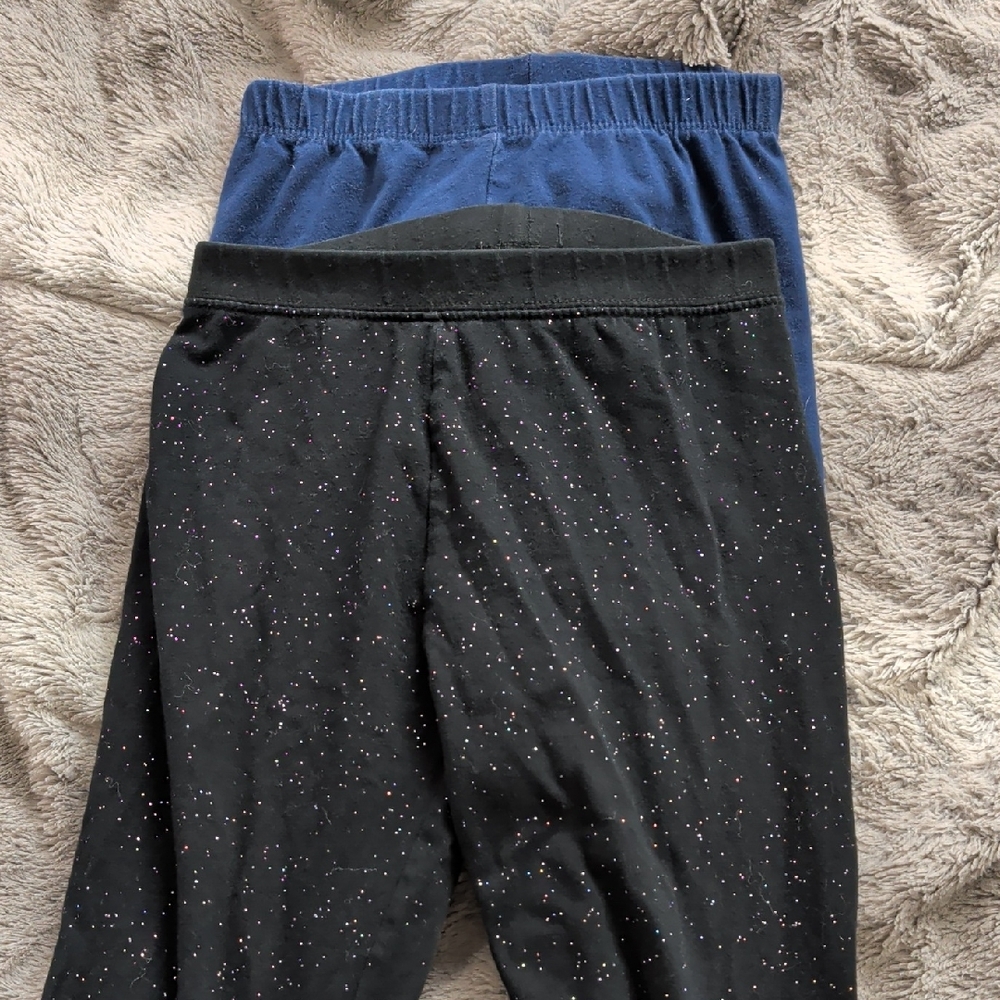 Cat & Jack Glitter Black and Classic Blue Leggings